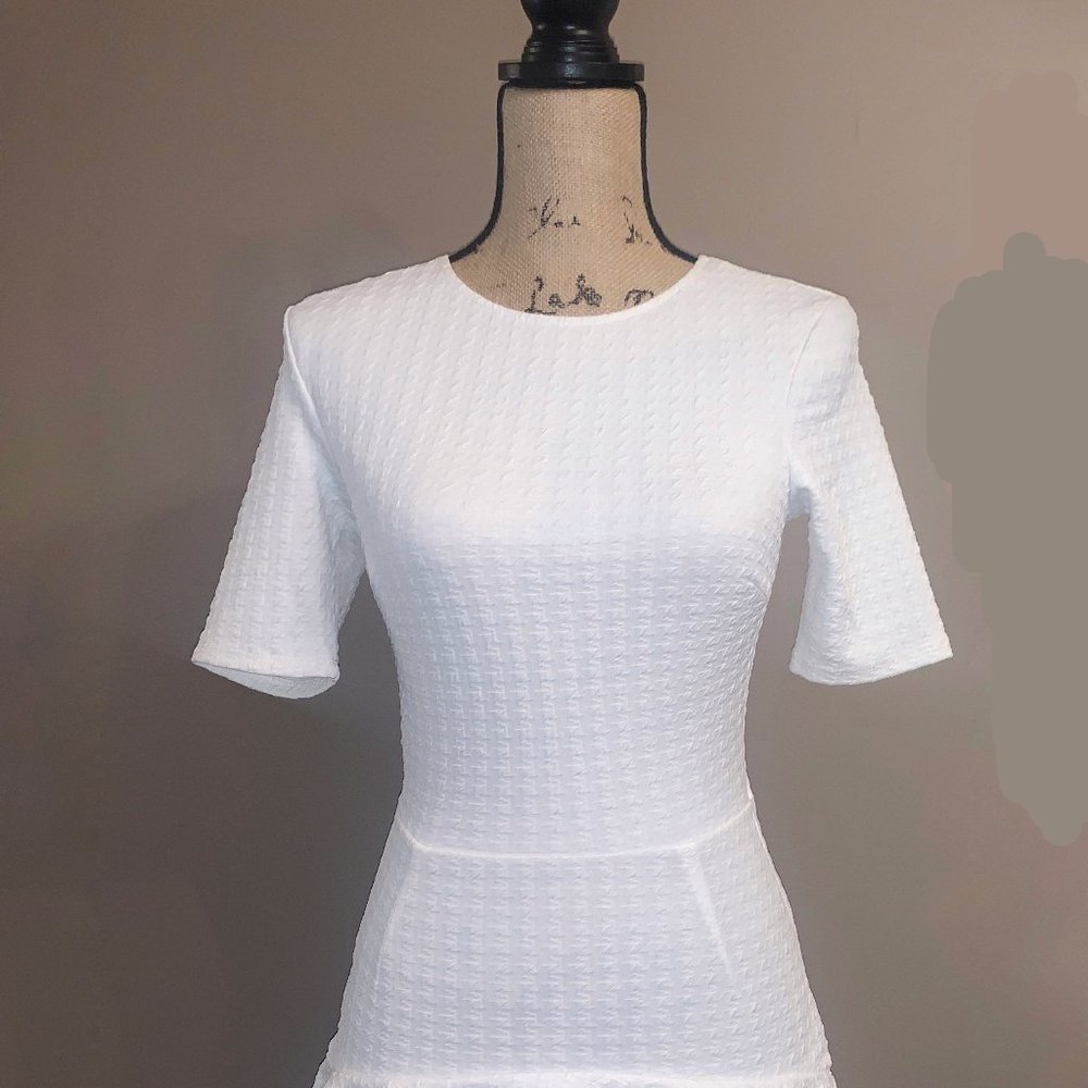 Aqua Textured Ruffle-Hem Dress - Picture 3 of 5